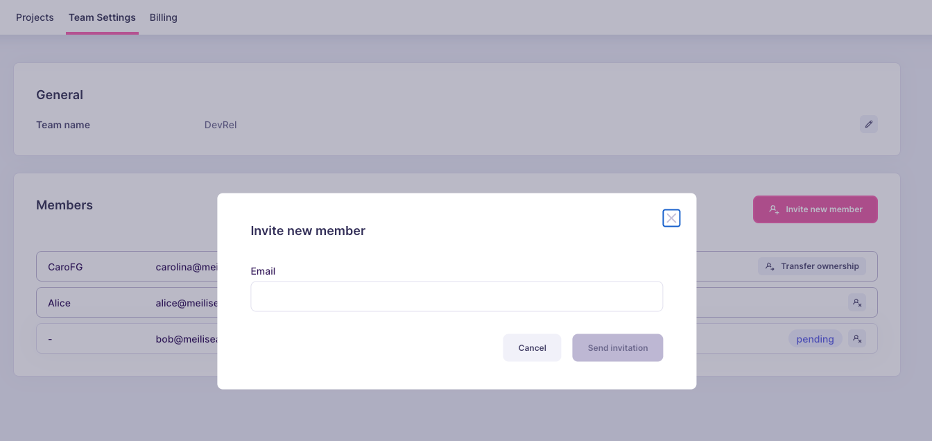 Invite new member